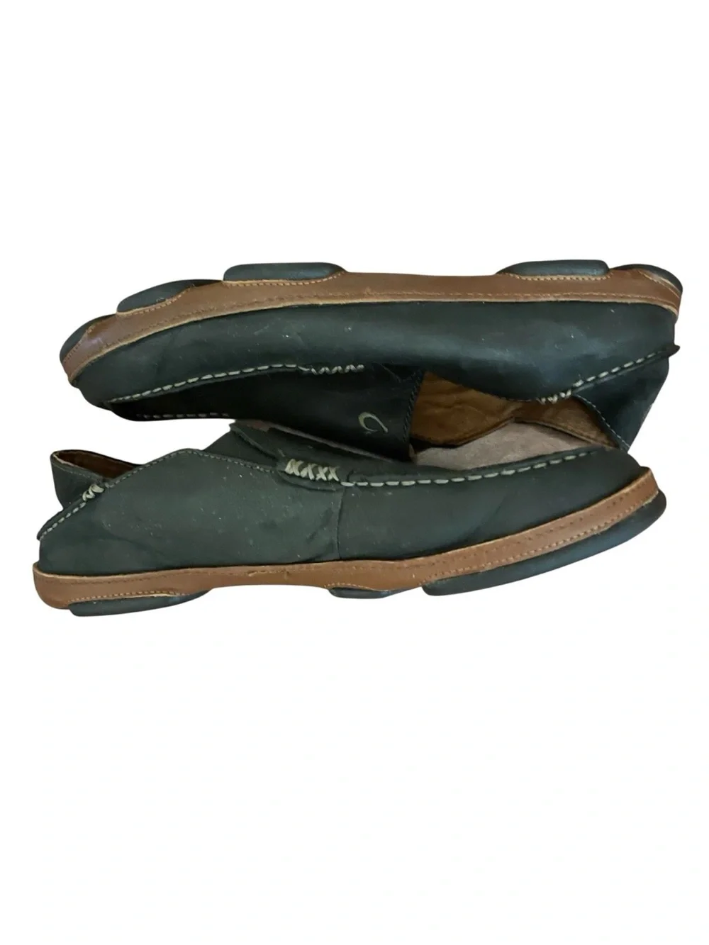 Olukai Moloa Black Nubuck Leather Slip On Loafers Shoes  Men's 9
